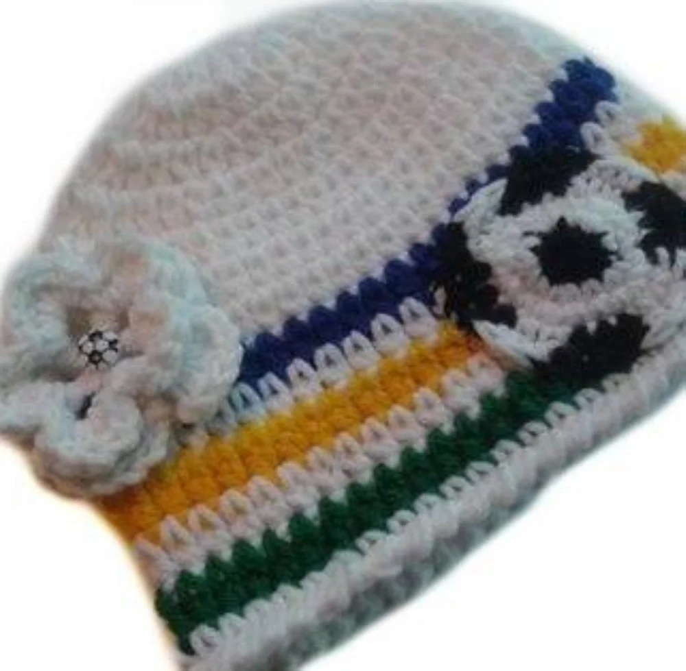 Brazil Inspired Soccer Handmade Soccer Beanie